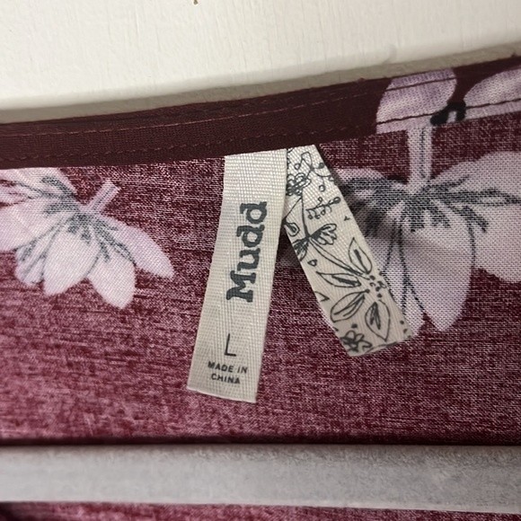 Mudd Floral Maroon‎ Croptop Size Large - Picture 2 of 6